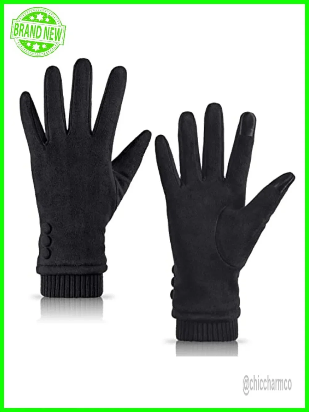 Women's Winter Touch Screen Gloves Fleece Lined Suede Leather Warm